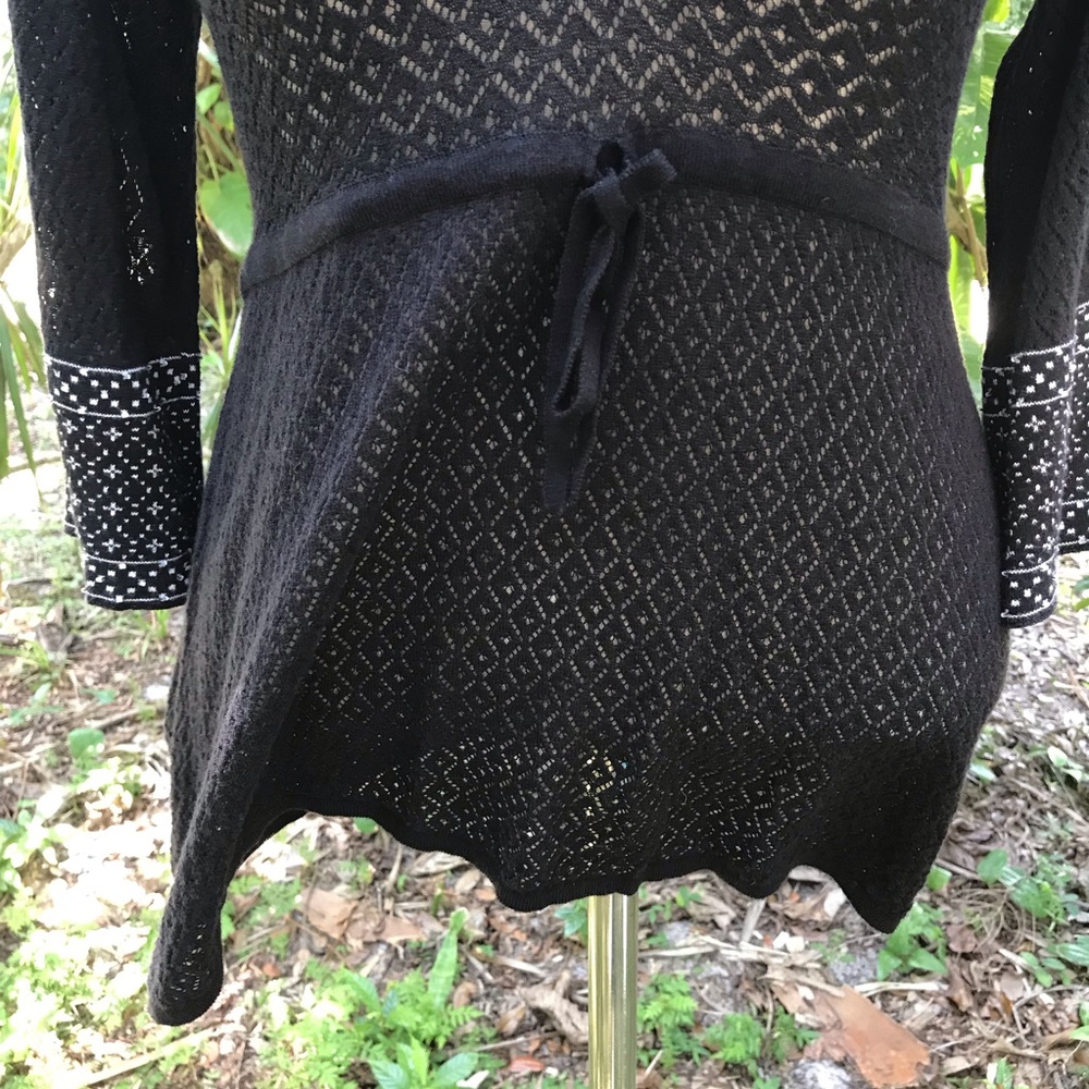 Sigrid Olsen Sheer Crochet Blouse Cover Up Top - Picture 3 of 6
